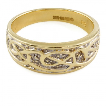 9ct gold Diamond Celtic Ring size U